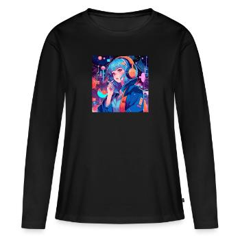 Jade die Kühne - Frauen Premium Bio Langarmshirt - Schwarz - Vorne - Julia (174cm)