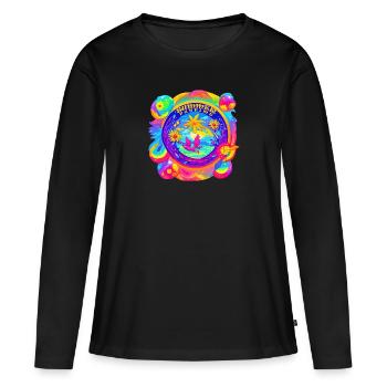 Plaisirs d’été - T-shirt manches longues Premium bio Femme - noir - Devant - Julia (174cm)