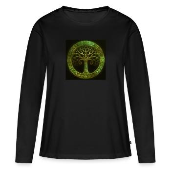 Celtic Tree of Life - T-shirt manches longues Premium bio Femme - noir - Devant - Julia (174cm)