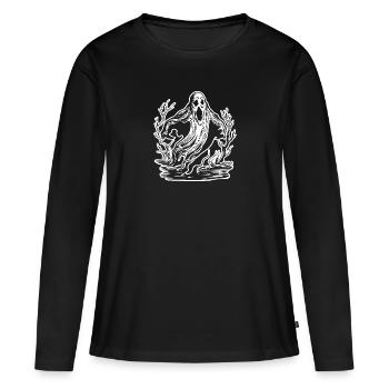 Ghost Ghosts Witching Hour Halloween - T-shirt manches longues Premium bio Femme - noir - Devant - Julia (174cm)