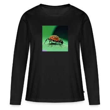 Makro-Sammlung - Frauen Premium Bio Langarmshirt - Schwarz - Vorne - Julia (174cm)
