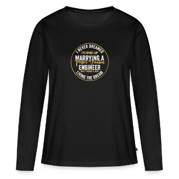 Lustiger Ingenieur, Ingenieur Geschenke, Ingenieur Student - Frauen Premium Bio Langarmshirt - Schwarz - Vorne - Julia (174cm)