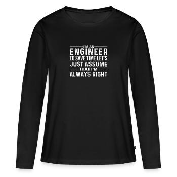 Lustiger Ingenieur, Ingenieur Geschenke, Ingenieur Student - Frauen Premium Bio Langarmshirt - Schwarz - Vorne - Julia (174cm)