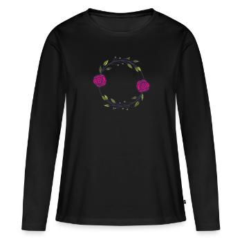 Flower Flower Plant - Women's Premium Organic Long Sleeve Shirt - black - Front - Julia (174cm)