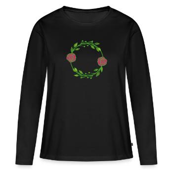 Flower Flower Plant - Women's Premium Organic Long Sleeve Shirt - black - Front - Julia (174cm)