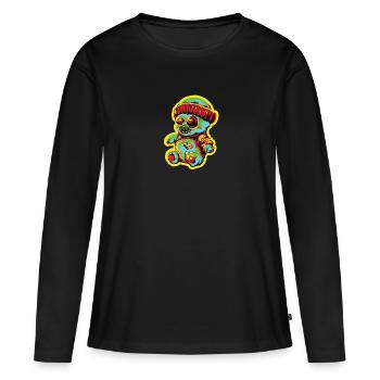 Horror Scary Bear Halloween Darkheart Bear - Women's Premium Organic Long Sleeve Shirt - black - Front - Julia (174cm)