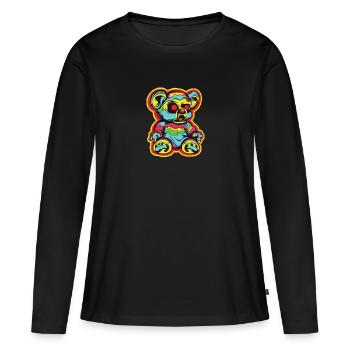 Horreur Effrayant Ours Halloween Freddy Bear - T-shirt manches longues Premium bio Femme - noir - Devant - Julia (174cm)