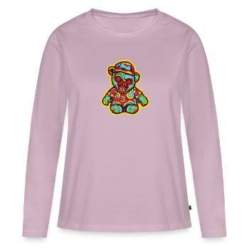 Horreur Effrayant Ours Halloween Hannibal Ours - T-shirt manches longues Premium bio Femme - rose poudré - Devant - Julia (174cm)