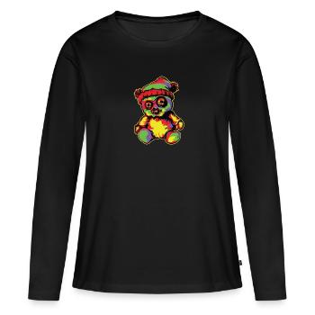 Horror Scary Bear Halloween Black Magic - Women's Premium Organic Long Sleeve Shirt - black - Front - Julia (174cm)