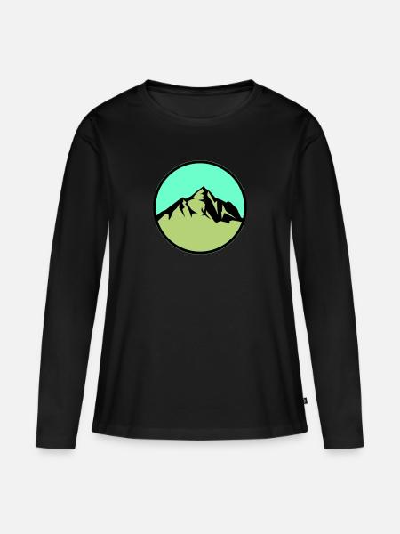 berge - Frauen Premium Bio Langarmshirt - Schwarz