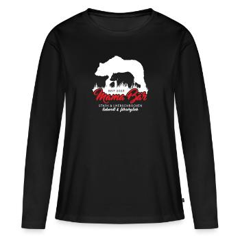 Mama Bär seit 2023 Muttertag Geschenk Weihnachten - Frauen Premium Bio Langarmshirt - Schwarz - Vorne - Julia (174cm)