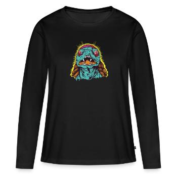 Horror Scary Zombie Vintage Turtle - Women's Premium Organic Long Sleeve Shirt - black - Front - Julia (174cm)