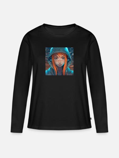 Tech Girl - Frauen Premium Bio Langarmshirt - Schwarz