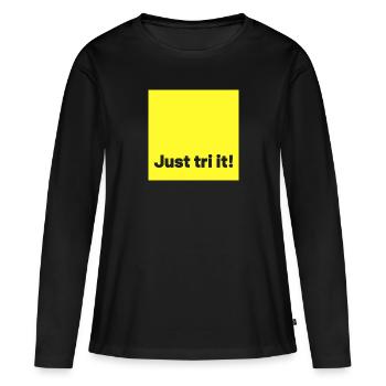 juste tri it jaune - T-shirt manches longues Premium bio Femme - noir - Devant - Julia (174cm)