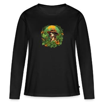 Contes canins sauvages - T-shirt manches longues Premium bio Femme - noir - Devant - Julia (174cm)