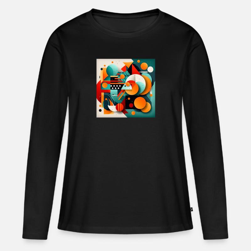 Abstrakte Kunst - Frauen Premium Bio Langarmshirt - Schwarz