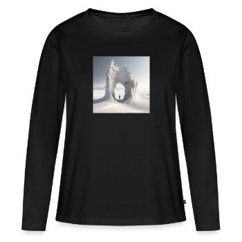 Percée dans le désert - T-shirt manches longues Premium bio Femme - noir - Devant - Julia (174cm)