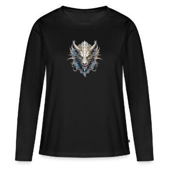 Goth Dragon - Frauen Premium Bio Langarmshirt - Schwarz - Vorne - Julia (174cm)