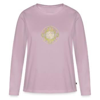 Croix celte - T-shirt manches longues Premium bio Femme - rose poudré - Devant - Julia (174cm)