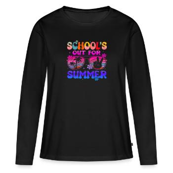 Abschlussfeier 2024 Abiturfeier - Frauen Premium Bio Langarmshirt - Schwarz - Vorne - Julia (174cm)