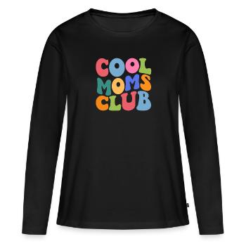 Cool Moms Club - Frauen Premium Bio Langarmshirt - Schwarz - Vorne - Julia (174cm)
