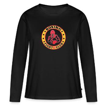 Conception de club de combat de boxe - T-shirt manches longues Premium bio Femme - noir - Devant - Julia (174cm)