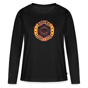 Conception de club de combat de boxe - T-shirt manches longues Premium bio Femme - noir - Devant - Julia (174cm)