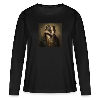 Badger in a Suit - Victorian 1800s Style - Women's Premium Organic Long Sleeve Shirt - black - Front - Julia (174cm)