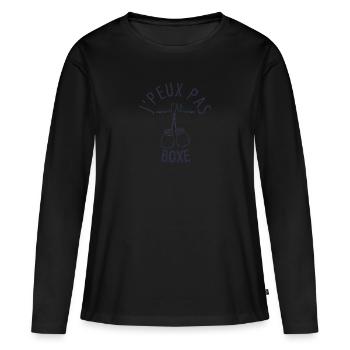J peux pas j ai boxe - T-shirt manches longues Premium bio Femme - noir - Devant - Julia (174cm)