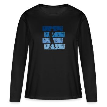 Boxe cadeau Vintage - T-shirt manches longues Premium bio Femme - noir - Devant - Julia (174cm)