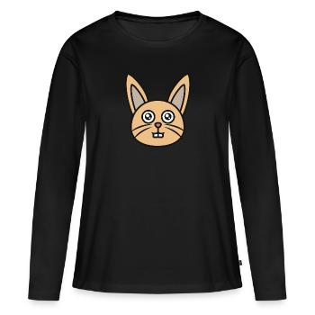 Lapin mignon - T-shirt manches longues Premium bio Femme - noir - Devant - Julia (174cm)