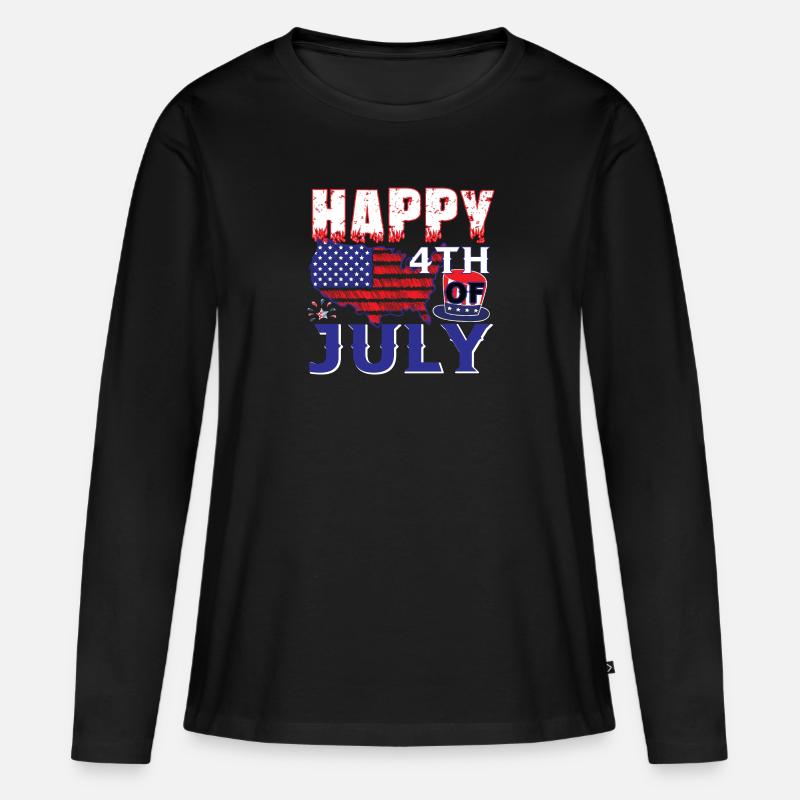 Buon 4 luglio - Maglia a maniche lunghe ecologica premium da donna - nero