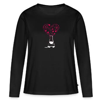 liebe ist wenn die Chemie stimmt - Frauen Premium Bio Langarmshirt - Schwarz - Vorne - Julia (174cm)