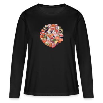 A delight these sushi - Women's Premium Organic Long Sleeve Shirt - black - Front - Julia (174cm)