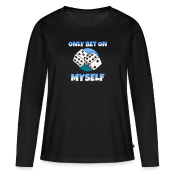 Pariez uniquement sur moi-même - T-shirt manches longues Premium bio Femme - noir - Devant - Julia (174cm)