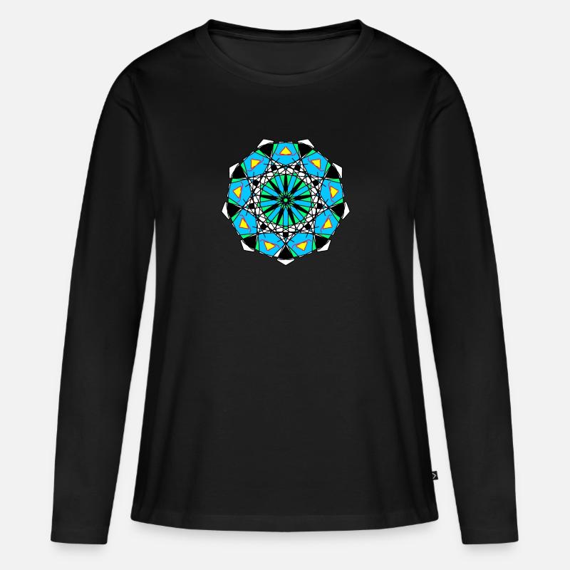Muster - Frauen Premium Bio Langarmshirt - Schwarz