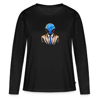 Cosmic Chic - T-shirt manches longues Premium bio Femme - noir - Devant - Julia (174cm)