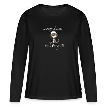 Kratzige Schwester - lustiges MFA Motiv - Frauen Premium Bio Langarmshirt - Schwarz - Vorne - Julia (174cm)