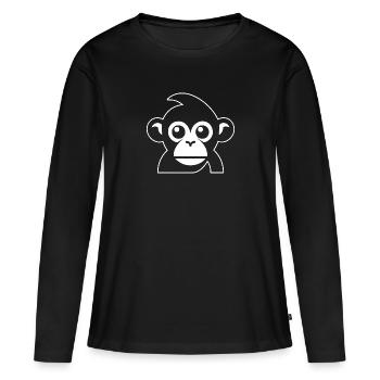 Affe Affen Affengesicht Dschungel - Frauen Premium Bio Langarmshirt - Schwarz - Vorne - Julia (174cm)