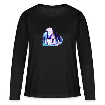 Cimetière, tombes, tombes, mausolée - T-shirt manches longues Premium bio Femme - noir - Devant - Julia (174cm)