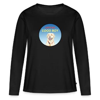 Récompense certifié Good Boy Goldie - T-shirt manches longues Premium bio Femme - noir - Devant - Julia (174cm)
