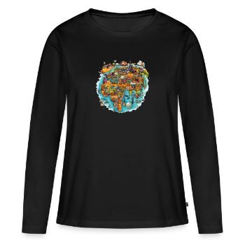 Les monuments du monde - T-shirt manches longues Premium bio Femme - noir - Devant - Julia (174cm)