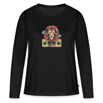 Löwen-Marmelade - Frauen Premium Bio Langarmshirt - Schwarz - Vorne - Julia (174cm)