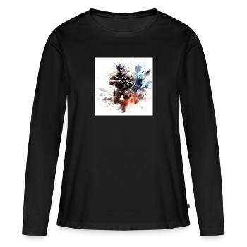 COD gaming art shooter 2 - Women's Premium Organic Long Sleeve Shirt - black - Front - Julia (174cm)