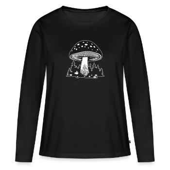 Champignon Cueilleur de champignons Champignons Champignons - T-shirt manches longues Premium bio Femme - noir - Devant - Julia (174cm)