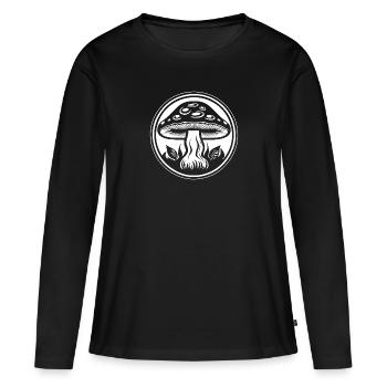 Champignon Cueilleur de champignons Champignons Champignons - T-shirt manches longues Premium bio Femme - noir - Devant - Julia (174cm)