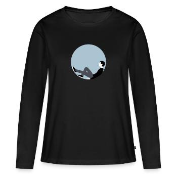 Bubble - T-shirt manches longues Premium bio Femme - noir - Devant - Julia (174cm)