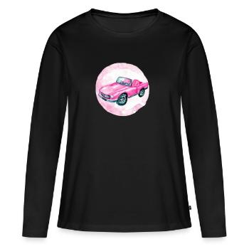 Niedliches niedliches Damenspielzeugauto rosa - Frauen Premium Bio Langarmshirt - Schwarz - Vorne - Julia (174cm)