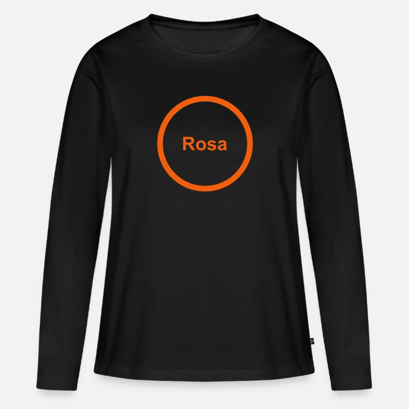 Rosa - Frauen Premium Bio Langarmshirt - Schwarz