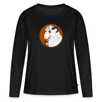 Mouton Berger Mouton Moutons Amoureux des moutons - T-shirt manches longues Premium bio Femme - noir - Devant - Julia (174cm)